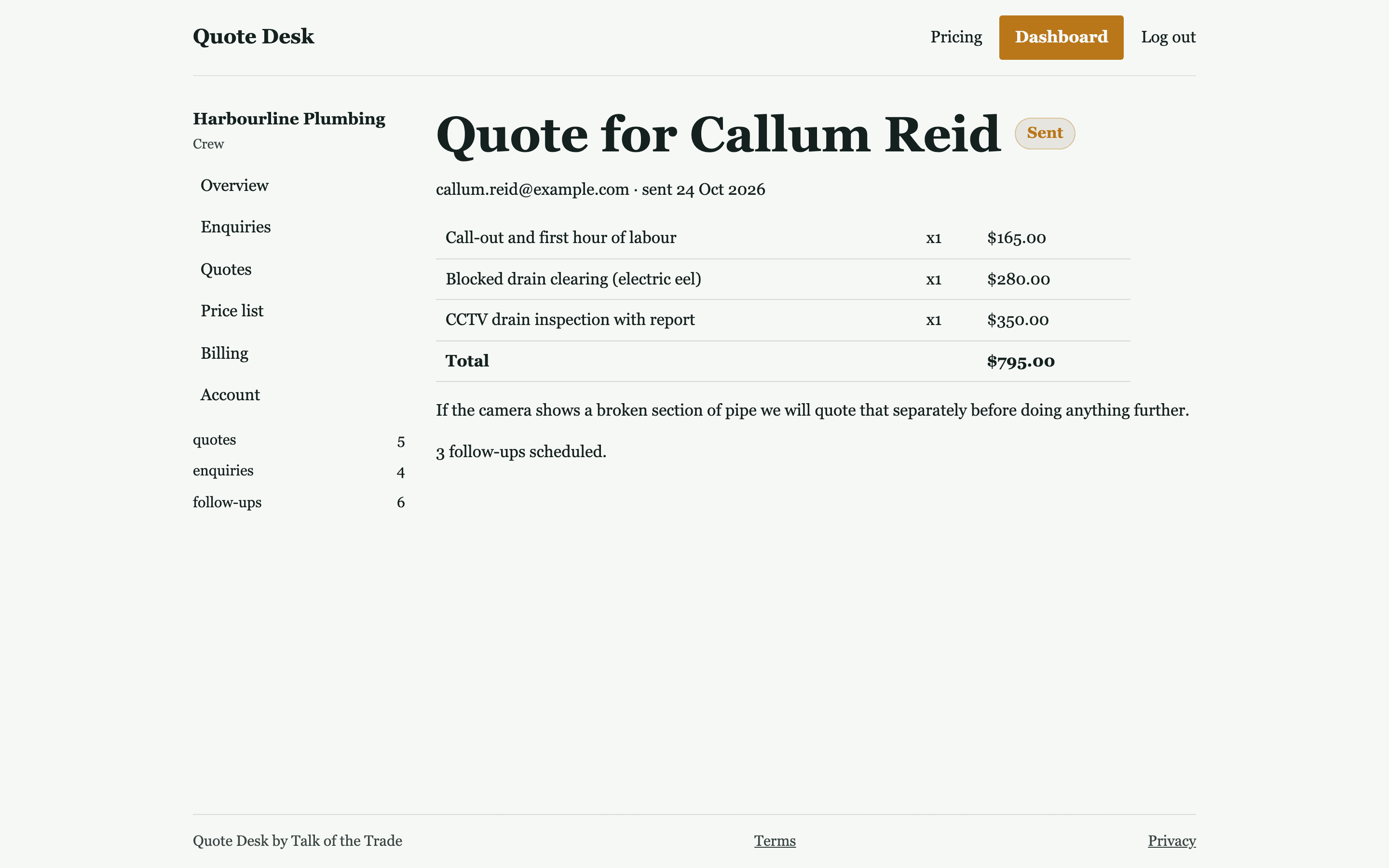 Quote builder